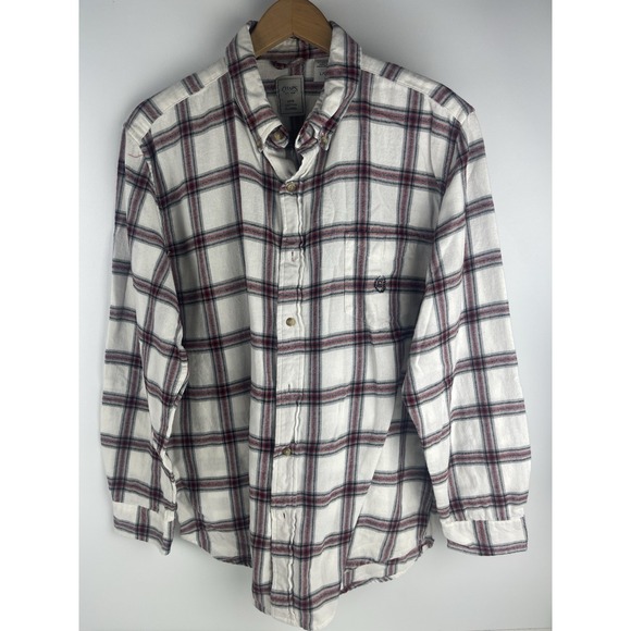 Chaps Other - Chaps Shirt Men's Size L White And Red 100% Cotton Long Sleeve Button‎ Up Plaid